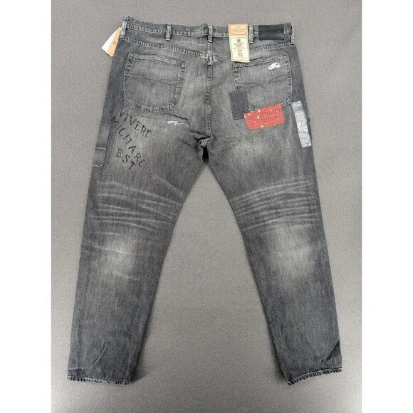 Polo Ralph Lauren “The Varick Slim” Men’s 42x32 Patchwork Graphic Jeans NWT - Picture 13 of 15